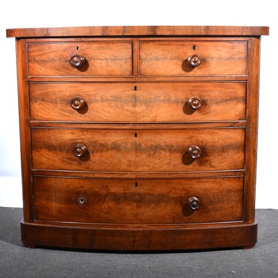 Lot 59 - A Victorian mahogany bowfront chest of drawers.