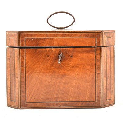 Lot 288 - George III satinwood tea caddy