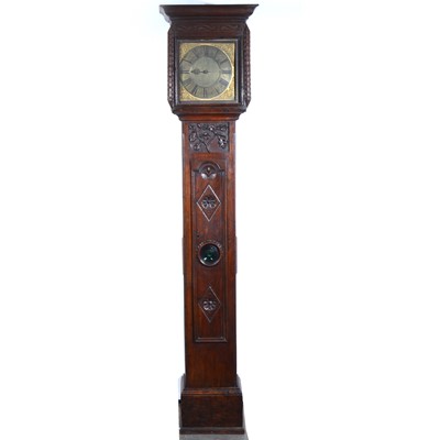 Lot 521 - Oak longcase clock