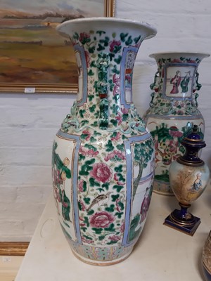 Lot 3 - A pair of large Chinese famille rose vases, 19th Century