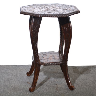 Lot 504 - Carved and painted softwood occasional table, retailed by Liberty & Co, circa 1905