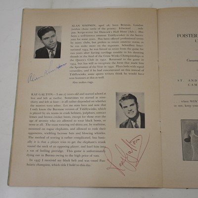 Lot 81 - The Goons interest; a Cambridge University Tiddlywinks Club souvenir programme, with signatures.