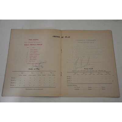 Lot 81 - The Goons interest; a Cambridge University Tiddlywinks Club souvenir programme, with signatures.