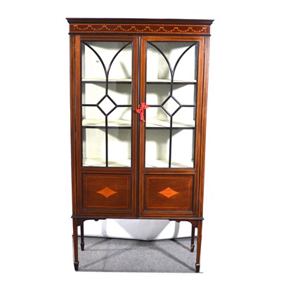 Lot 408 - An Edwardian inlaid mahogany display cabinet