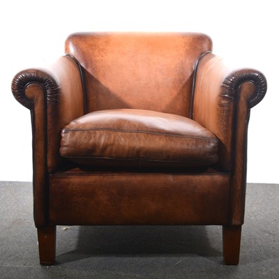 Lot 536 - Contemporary leather tub chair.