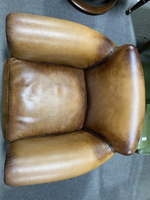 Lot 536 - Contemporary leather tub chair.