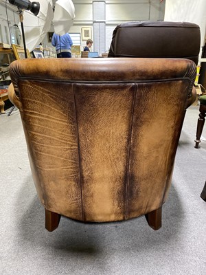 Lot 536 - Contemporary leather tub chair.