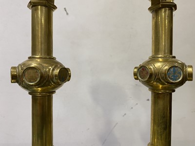 Lot 34 - A pair of Victorian Gothic Revival brass