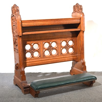 Lot 508 - A Victorian carved oak kneeler