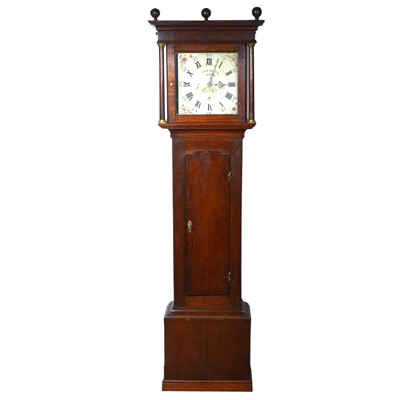 Lot 450A - Oak longcase clock signed EDH Smith, Newark