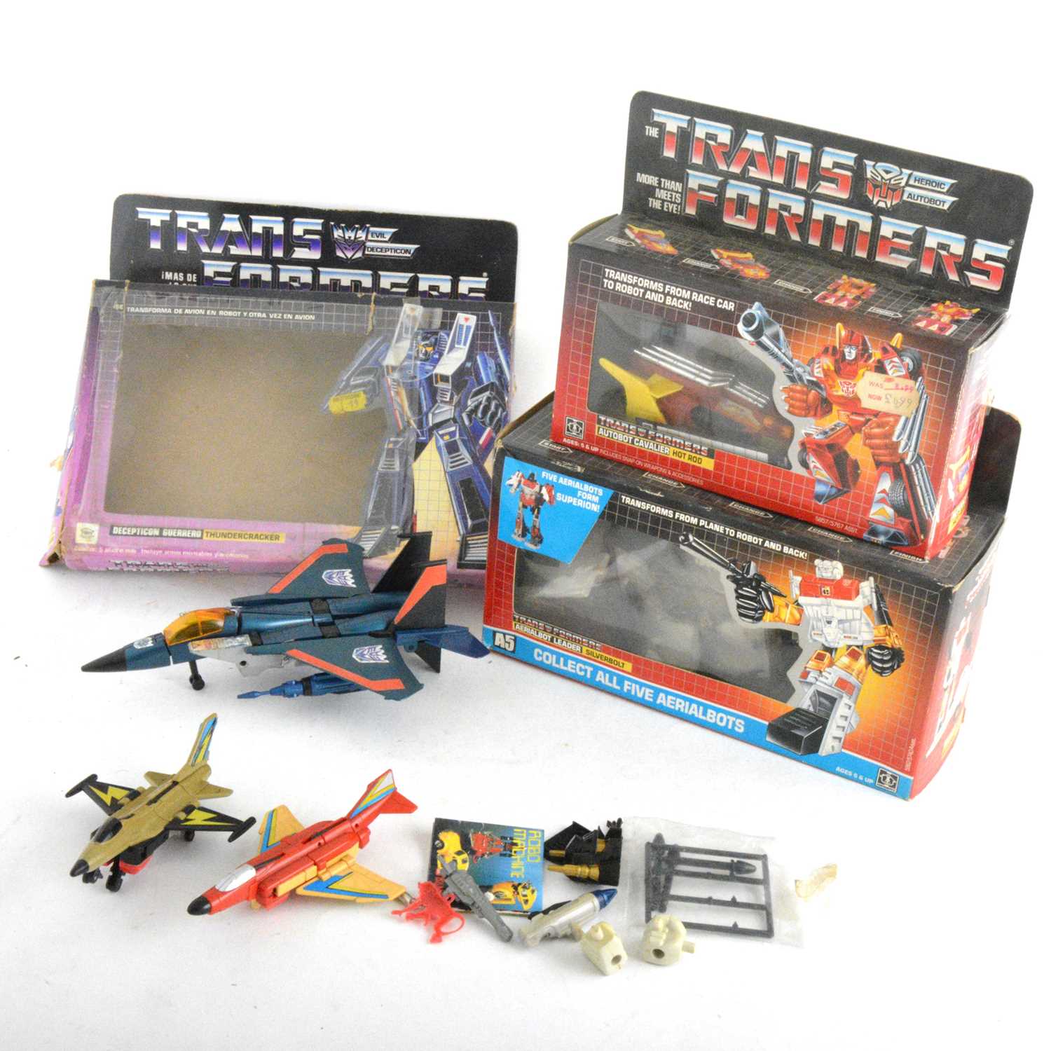 Lot 280 - Transformers: G1 original Hasbro, three boxed and loose parts