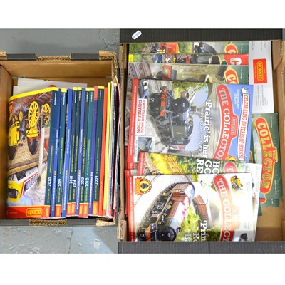 Lot 61 - Thirteen Hornby Trains model railway catalogues; 1997 to 2020, and a box full of The Collector magazine.