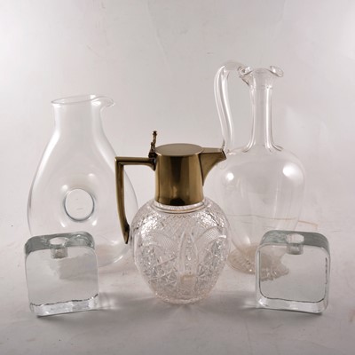 Lot 9 - A number of glass decanters and ewers