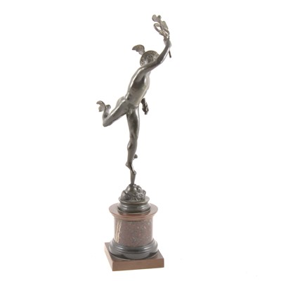 Lot 154 - After Giambologna, Mercury, a patinated bronze figure