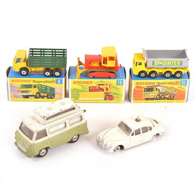 Lot 147 - Matchbox and Corgi Toys; including three Matchbox 1-75/Superfast series