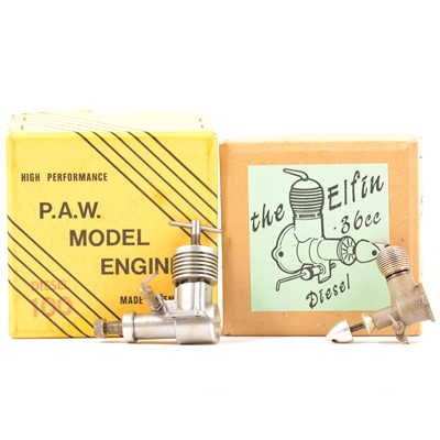 Lot 110 - PAW 100 and ELFIN .36cc diesel, both used boxed.