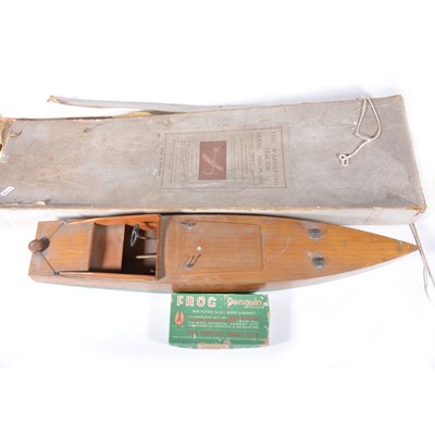 Lot 207 - Wooden built speed scale boat 'Greyhound I' with motor etc