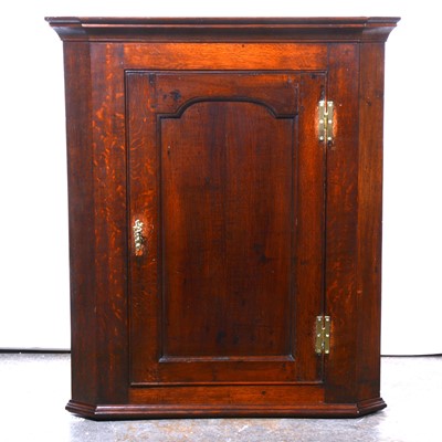 Lot 486 - Victorian oak hanging corner cupboard