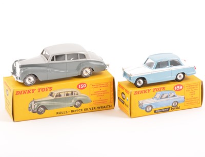 Lot 85 - Two Dinky Toys; no.150 Rolls-Royce Silver Wraith, no.189 Triumph Herald, both in original boxes.
