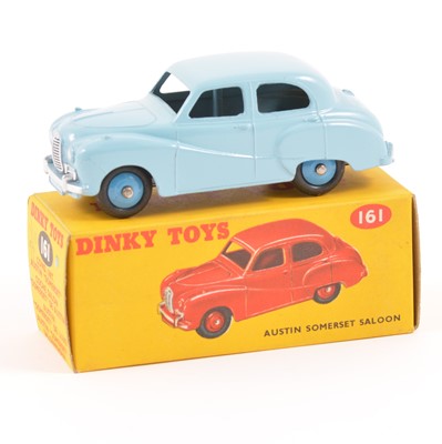 Lot 93 - Dinky Toys; no.161 Austin Somerset Saloon, light blue body, darker blue ridged hubs, in original box.