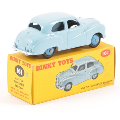 Lot 93 - Dinky Toys; no.161 Austin Somerset Saloon, light blue body, darker blue ridged hubs, in original box.