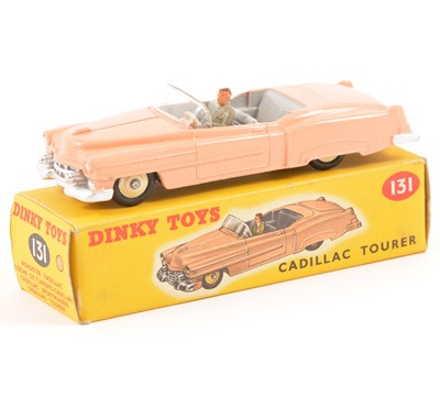 Lot 94 - Dinky Toys; no.131 Cadillac Tourer, salmon pink body, grey seats, in original box.