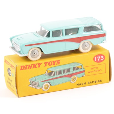 Lot 98 - Dinky Toys; no.173 Nash Rambler, turquoise body, red flash, grey ridged hubs, in original box.