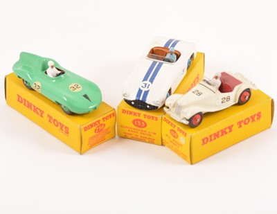 Lot 99 - Three Dinky Toys; no.236 Connaught, no.133 Cunningham C-5R, no.108 M.G Midget Sports car