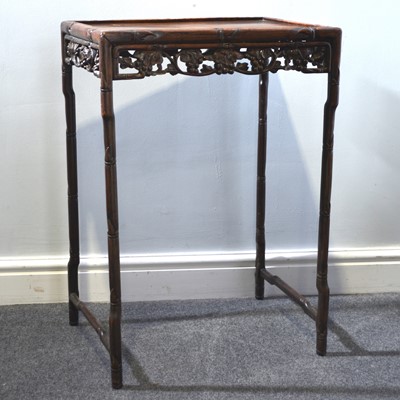 Lot 502 - Chinese carved hardwood side table