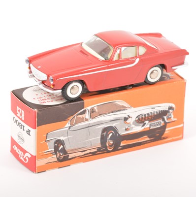 Lot 164 - Tekno Toys Denmark; no.825 Volvo P1800, red body, cream interior, silver flash, spun hubs, in original box.