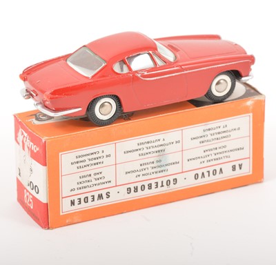 Lot 167 - Tekno Toys Denmark; no.825 Volvo P1800, red body, cream interior, silver flash, spun hubs, in original box.
