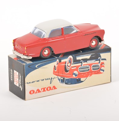 Lot 168 - Tekno Toys Denmark; no.810 Volvo Amazon, two-tone red and grey body, spun hubs, in original box.