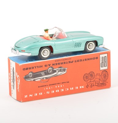 Lot 169 - Tekno Toys Denmark; no.924 Mercedes-Benz 300SL, metallic green body, red seats, in original box.