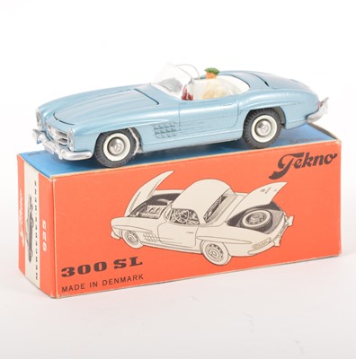 Lot 170 - Tekno Toys Denmark; no.924 Mercedes-Benz 300SL, metallic blue body, cream seats, in original box.