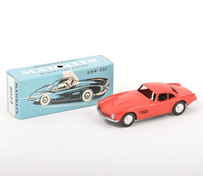 Lot 156 - Marklin Germany; no.8022 BMW-507, red body, spun hubs, in original box.