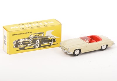 Lot 157 - Marklin Germany; no.8025 Mercedes 190 SL, beige body, red seats, spun hubs, in original box.