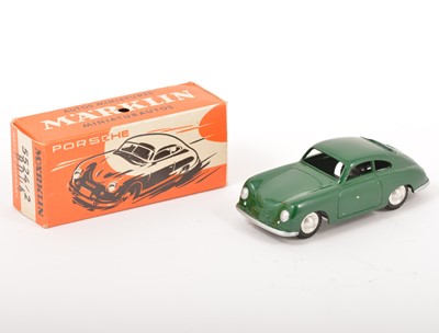 Lot 158 - Marklin Germany; no.8004 Porsche 356, dark green body, spun hubs, in original box.