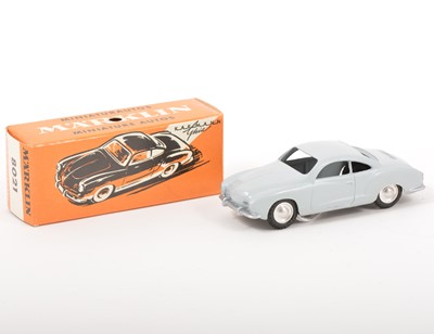 Lot 159 - Marklin Germany; no.8021 Volkswagen Karmann Ghia, pale grey body, spun hubs, in original box.