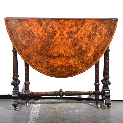 Lot 471 - A Victorian burr walnut Sutherland table.