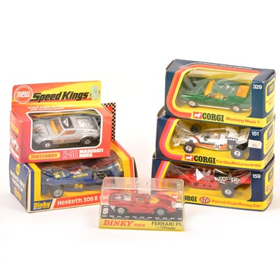 Lot 108 - Seven boxed die-cast models; including Dinky, Corgi and Matchbox.