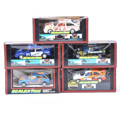 Lot 219 - Five boxed Scalextric slot-car racing models.