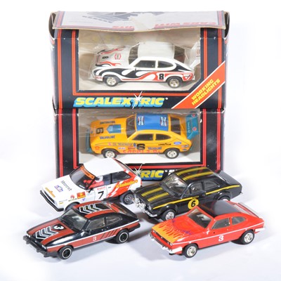 Lot 218 - Six Scalextric slot-car racing models.