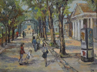 Lot 287 - Joan Robotham,  New Walk Leicester, oil on canvas with initials JR,  34cm x 44cm