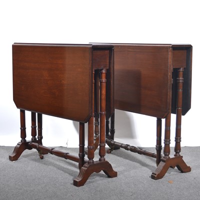 Lot 441 - Pair of Edwardian walnut Sutherland tables.