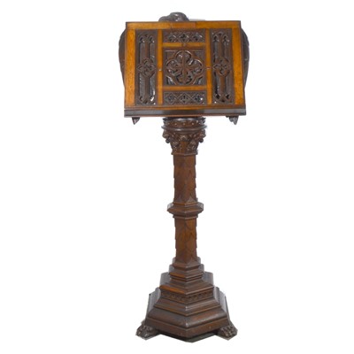 Lot 507 - Victorian carved oak lectern