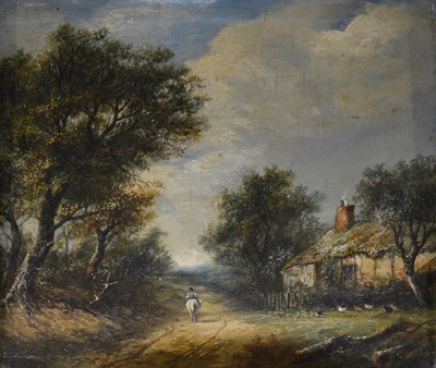 Lot 433 - Patrick Nasmyth, rider by a cottage