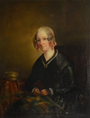 Lot 242 - English School, 19th Century, portrait of a lady