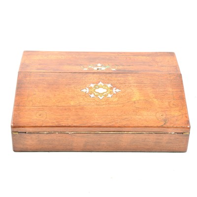 Lot 138 - A VIctorian inlaid rosewood writing box