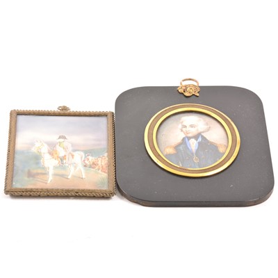 Lot 401 - Two miniature portraits; Nelson and Napoleon