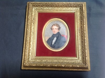 Lot 400 - Henry Wilkin, portrait of George Macleod and another miniature portrait, (2).